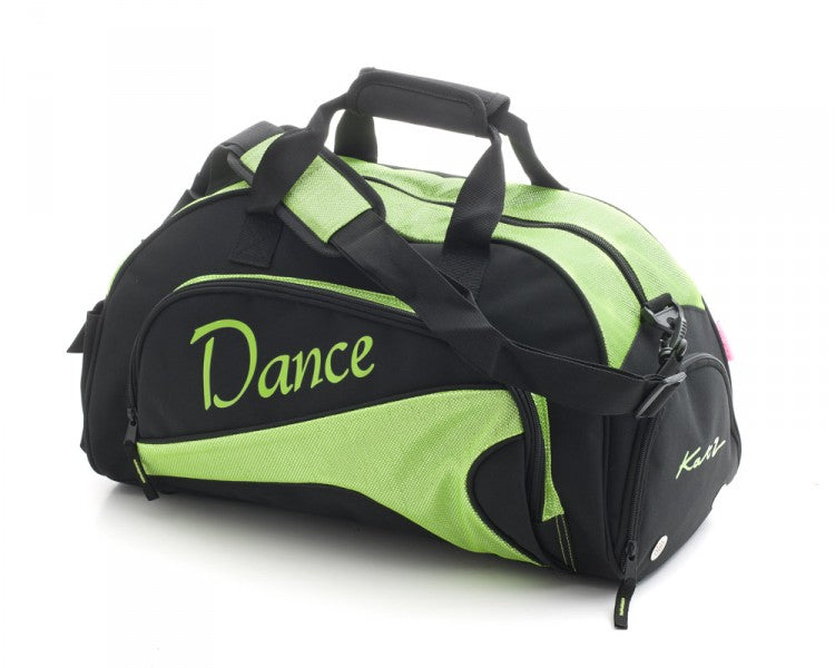 Medium Black & Sparkly Lime Green Dance Ballet Kit Holdall Sports Bag KB87