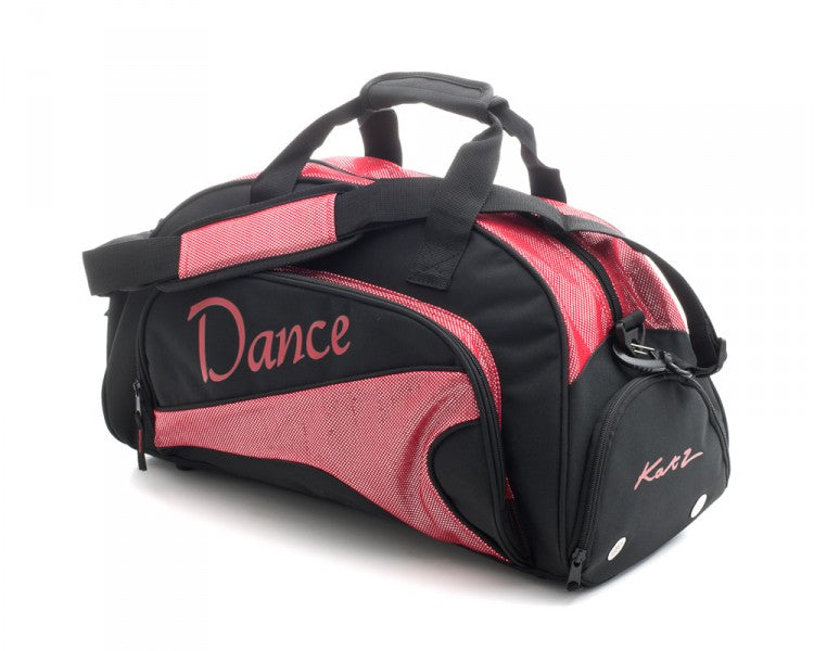Medium Black & Sparkly Red Dance Ballet Kit Holdall Sports Bag KB92