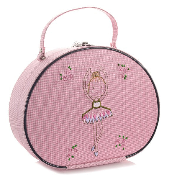 Girls Pink Sparkly Shimmer Ballerina Dance Ballet Vanity Case Bag KB102