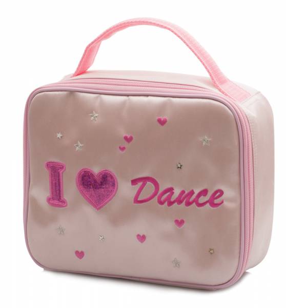 Girls Pink Satin School Ballet I Love Dance Shoe Lunch Box Hand Bag By Katz KB64