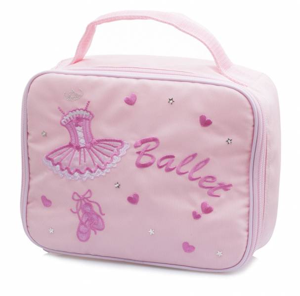 Girls Pink Nylon School Ballet Shoe Lunch Box Dance Hand Bag KB68