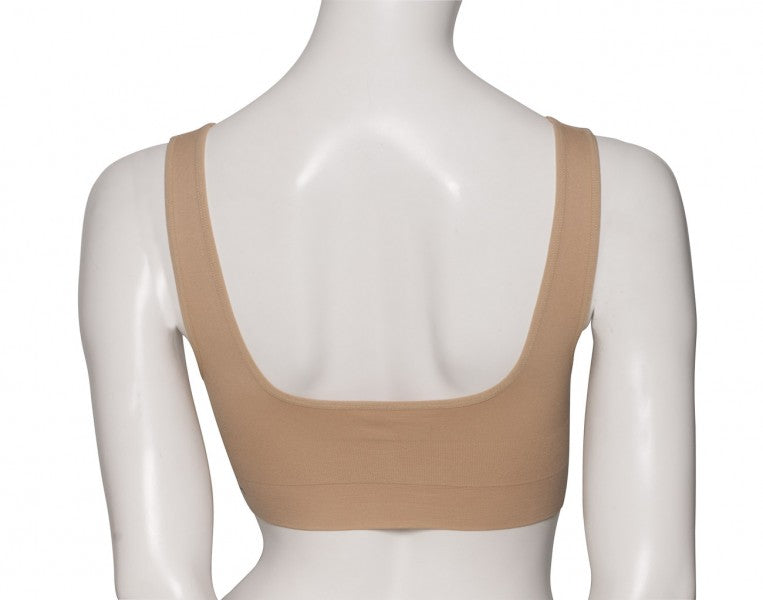 Ladies Nude Seamless Sports Dance Ballet Bra Top