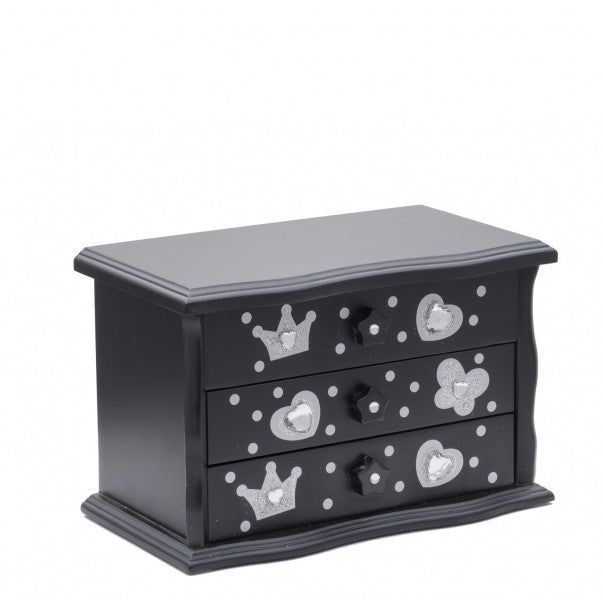 Black Wooden Jewellery Box JB-05