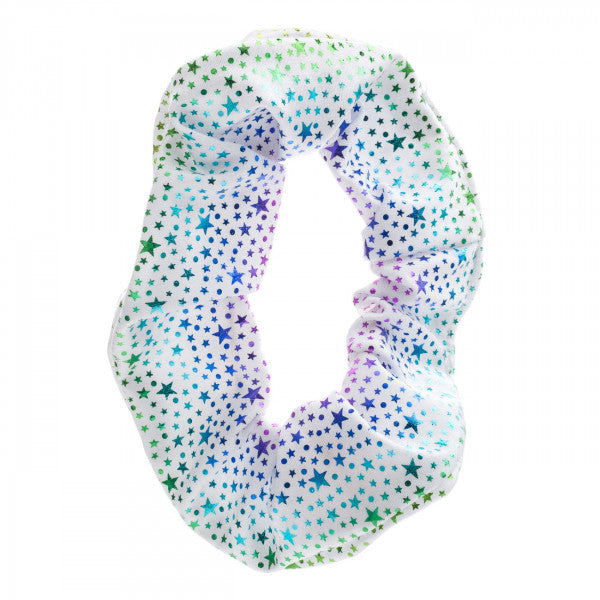 All Colours Star Print Ladies Girls Lycra Dance Hair Scrunchie