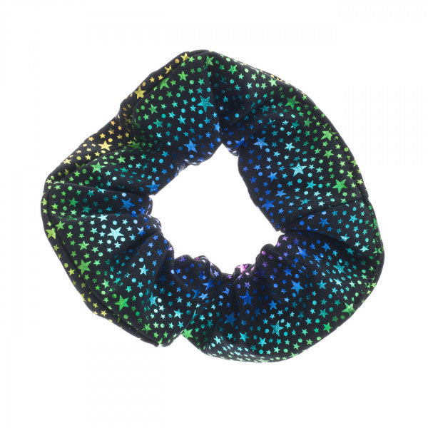 All Colours Star Print Ladies Girls Lycra Dance Hair Scrunchie
