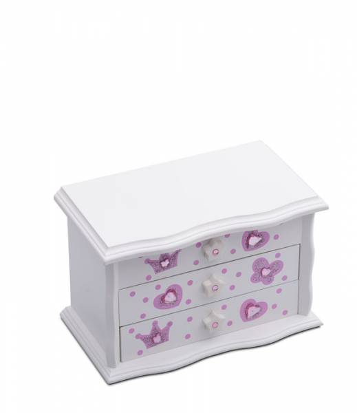 White Ballerina Wooden Music Jewellery Box Christmas Birthday JB-03