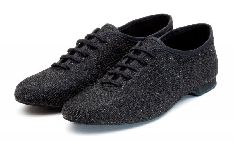 Black Glitter Full Suede Sole Jazz Shoes