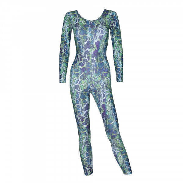 KDC012 All Colours ANIMAL PRINT Women's Girls Lycra Long Sleeve Stirrup Catsuit Unitard