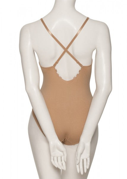 Girls Ladies Nude Seamless Dance Ballet Body Stocking Camisole Undergarment