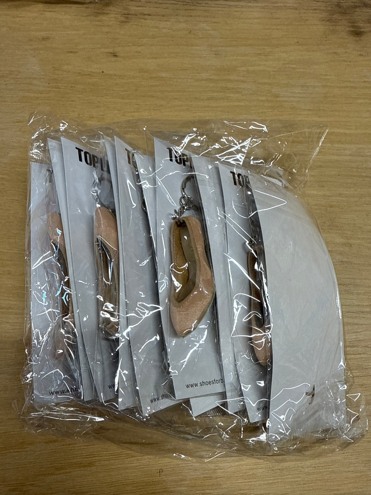 10 x pack of women’s Nude ballroom dance shoe keyrings key chains