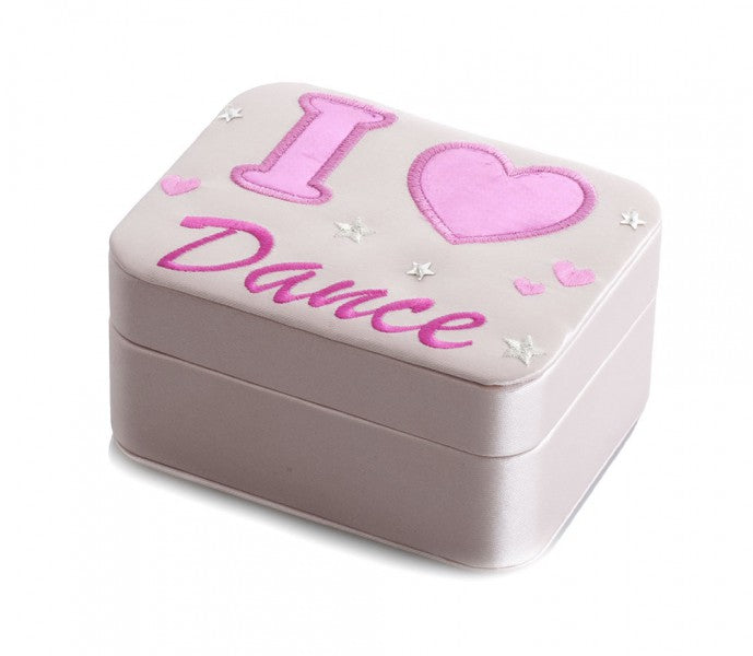 Girls Pink Satin Ballet Tap I Love Dance Jewellery Box Gift By Katz Dancewear JB-2266
