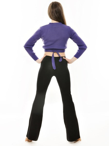 Girls Children's Purple Ballet Dance Long Sleeve Crossover Cardigan All Sizes