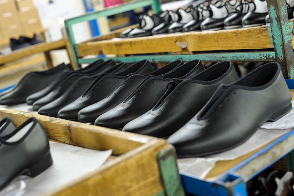 Black Leather Split Sole Jazz Boot Shoes