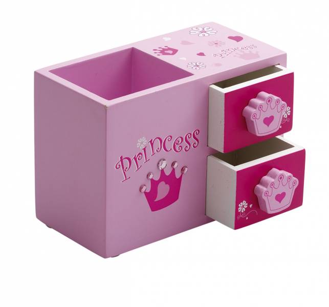 Girls Pink Princess Wooden Pencil Pot Christmas Birthday Gift PWPH-05