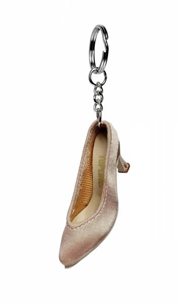 Flesh Satin Ladies Topline Ballroom Shoe Keyring KR-05