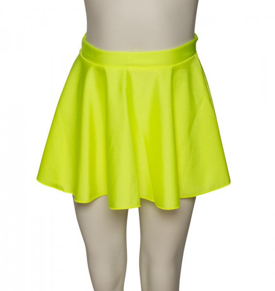 KDSK01 Girls All Colours Nylon Lycra Pull On Circular Dance Skirt