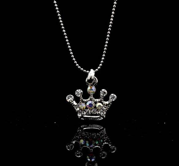 Silver Crown Necklace JE-06