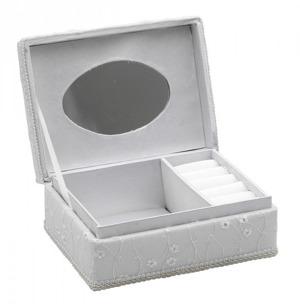 White Rectangle Jewellery Box SLW-03