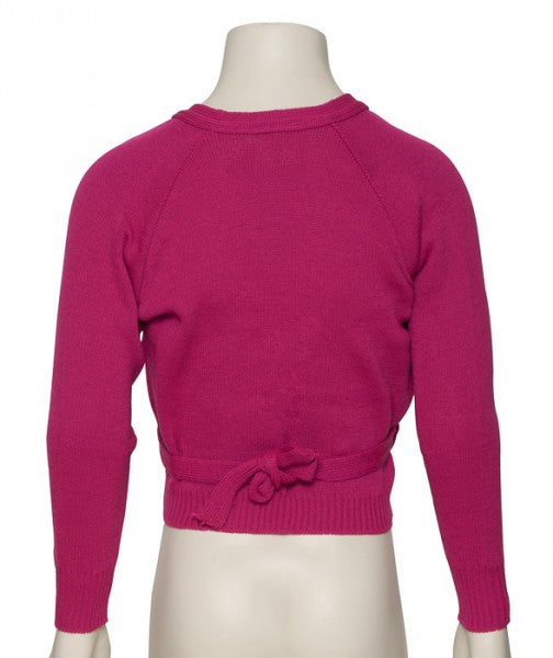 Girls Children's Mulberry Ballet Dance Long Sleeve Crossover Cardigan All Sizes