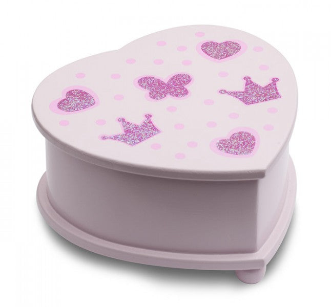 Pink Ballerina Small Wooden Heart Shaped Jewellery Music Box Christmas Birthday JB18
