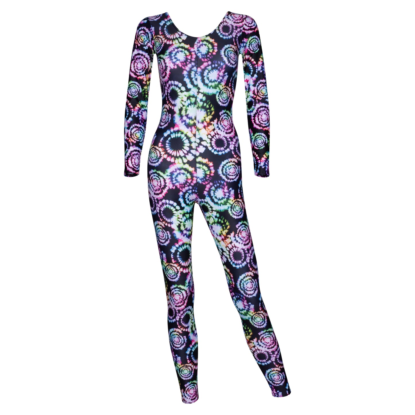 KDC017 Women's Girl's Variety Of Festival Multi Coloured Print Long Sleeve Catsuit