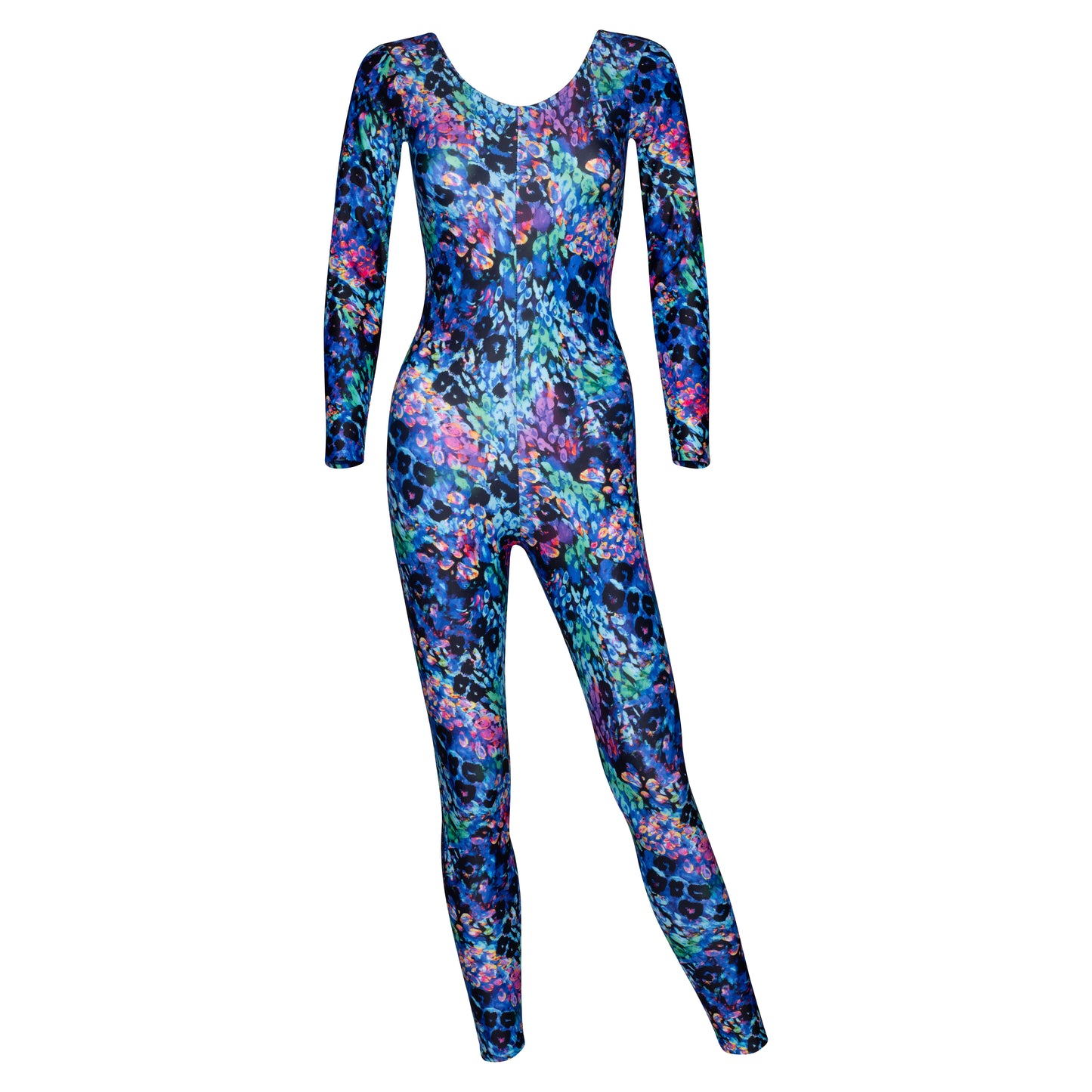 KDC017 Women's Girl's Variety Of Festival Multi Coloured Print Long Sleeve Catsuit