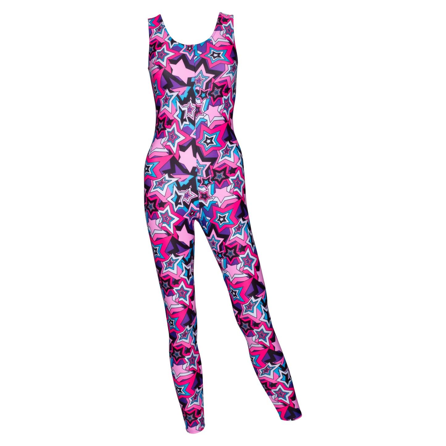 KDC016 Women's Girl's Variety Of Festival Multi Coloured Print Sleeveless Catsuit