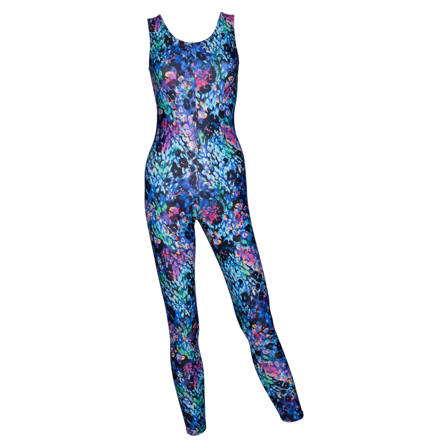 KDC016 Women's Girl's Variety Of Festival Multi Coloured Print Sleeveless Catsuit