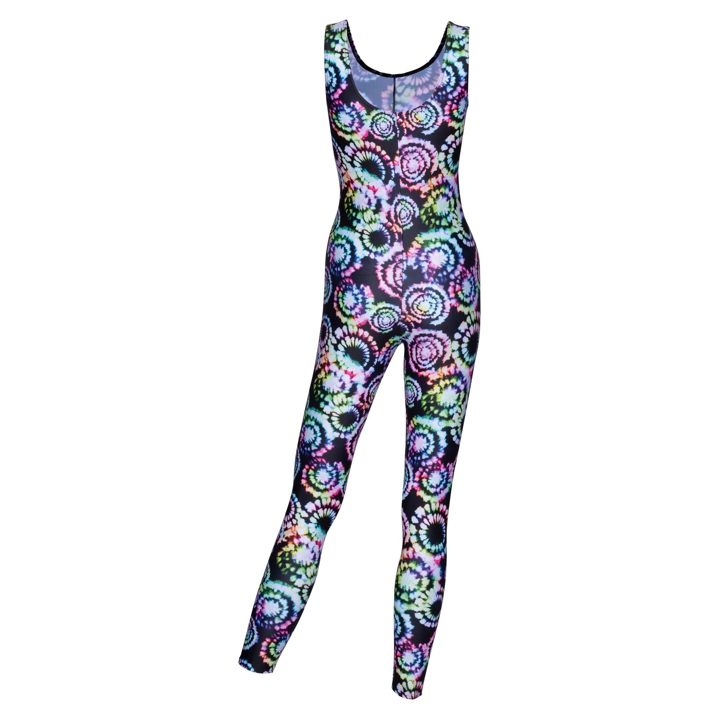 KDC016 Women's Girl's Variety Of Festival Multi Coloured Print Sleeveless Catsuit