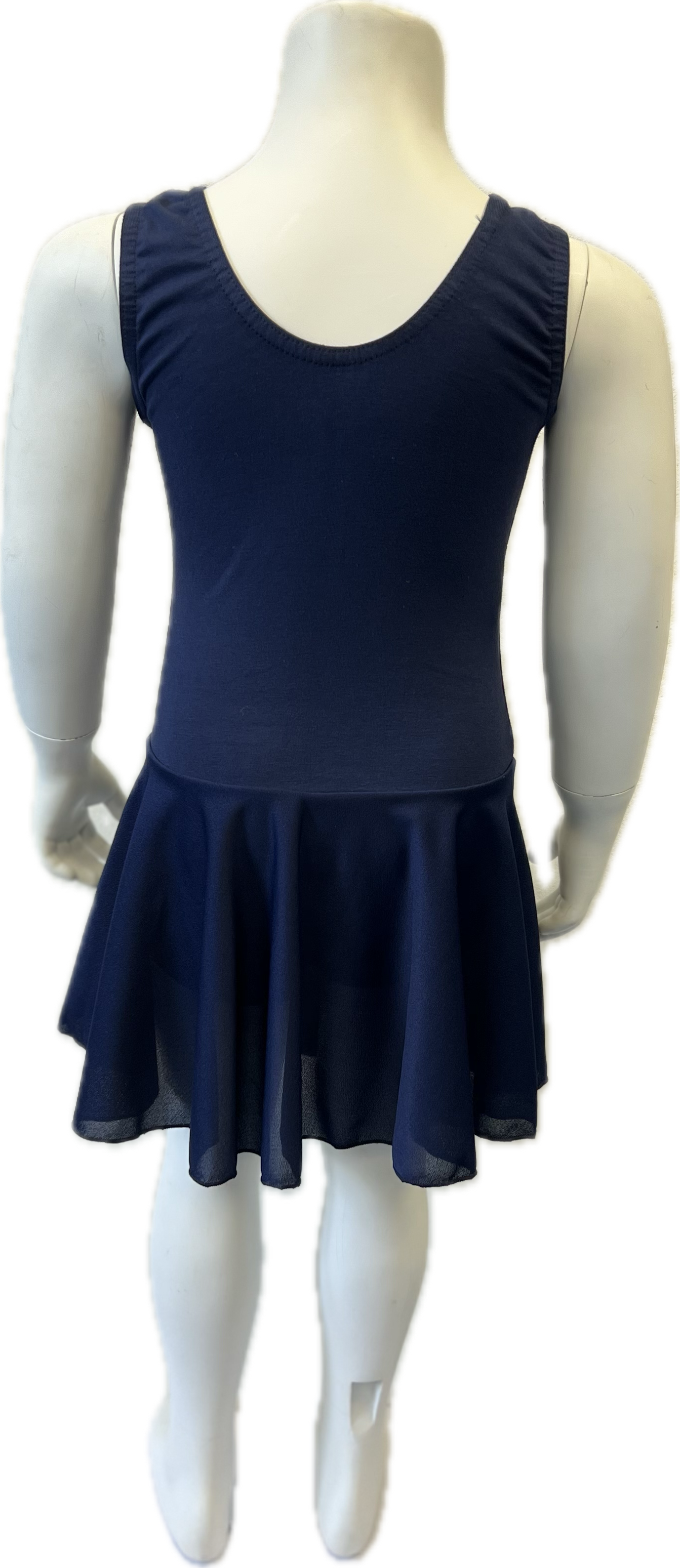KDC041 Girls/Ladies Cotton Body Sleeveless Dress With Crepe Skirt Attached