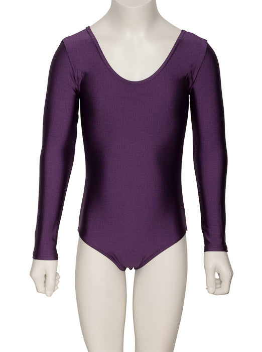 KDC029 Girls All Colours Nylon Lycra Long Sleeve Plain Dance Gymnastics Leotard