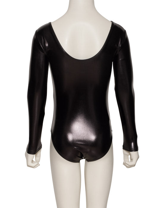 KDC029 Girls Shiny METALLIC All Colours Long Sleeve Leotard