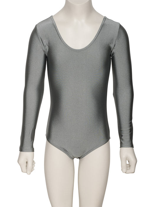 KDC029 Girls All Colours Nylon Lycra Long Sleeve Plain Dance Gymnastics Leotard