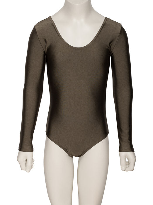 KDC029 Girls All Colours Nylon Lycra Long Sleeve Plain Dance Gymnastics Leotard