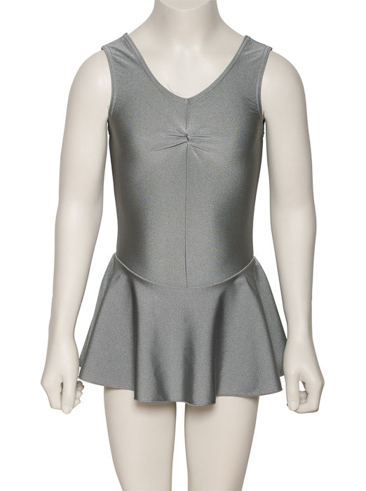 KDR005 Girls All Colours Nylon Lycra Sleeveless Ruched Leotard & Attached Skirt