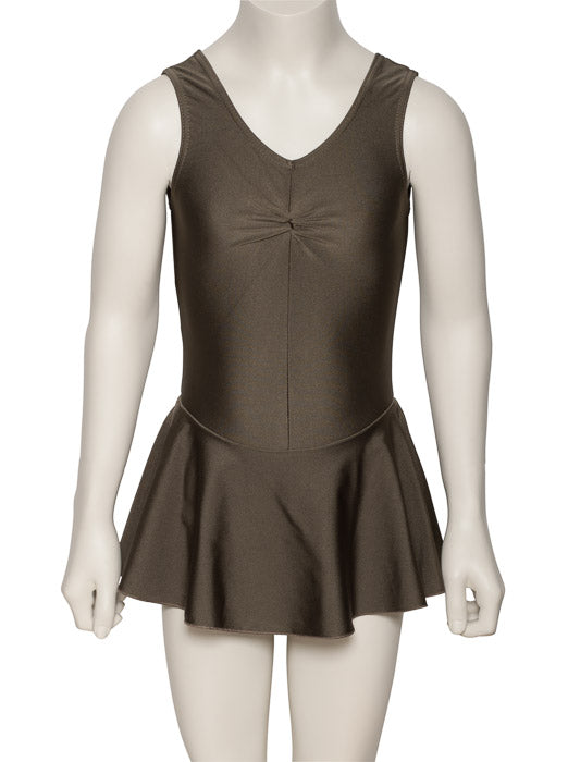 KDR005 Girls All Colours Nylon Lycra Sleeveless Ruched Leotard & Attached Skirt