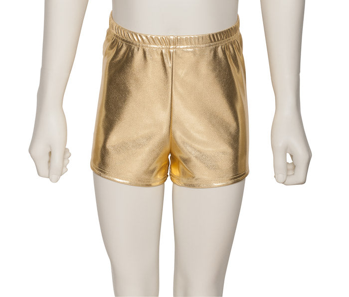 KHPM-5 Girls All Colours of Shiny METALLIC Dance Gymnastics Running Shorts Hot Pants