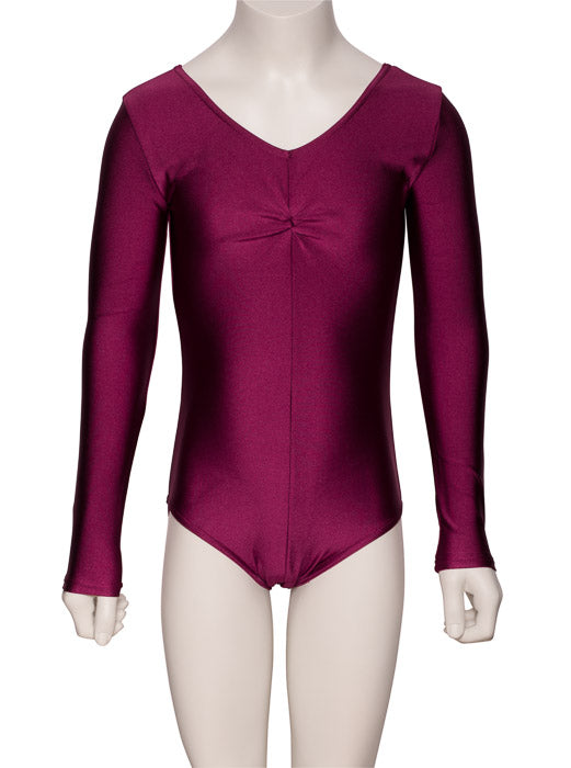 KDC009 Girls All Colours Nylon Lycra Long Sleeve Ruched Dance Gymnastics Leotard