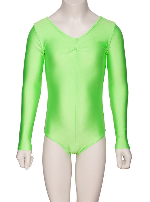KDC009 Girls All Colours Nylon Lycra Long Sleeve Ruched Dance Gymnastics Leotard