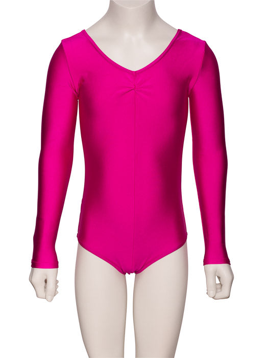 KDC009 Girls All Colours Nylon Lycra Long Sleeve Ruched Dance Gymnastics Leotard