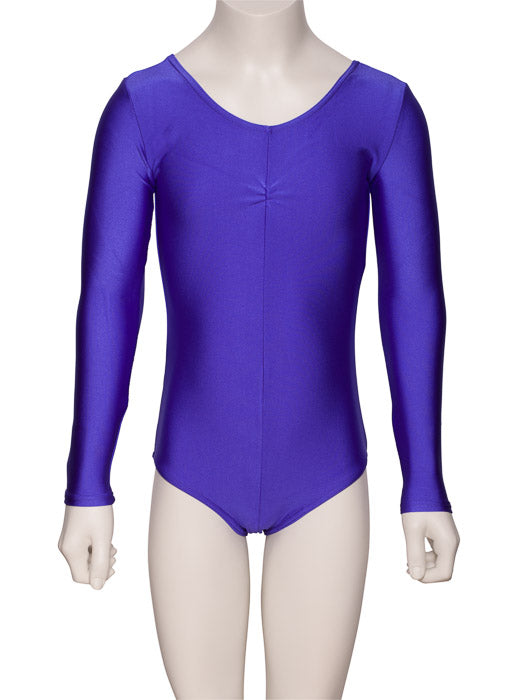 KDC009 Girls All Colours Nylon Lycra Long Sleeve Ruched Dance Gymnastics Leotard