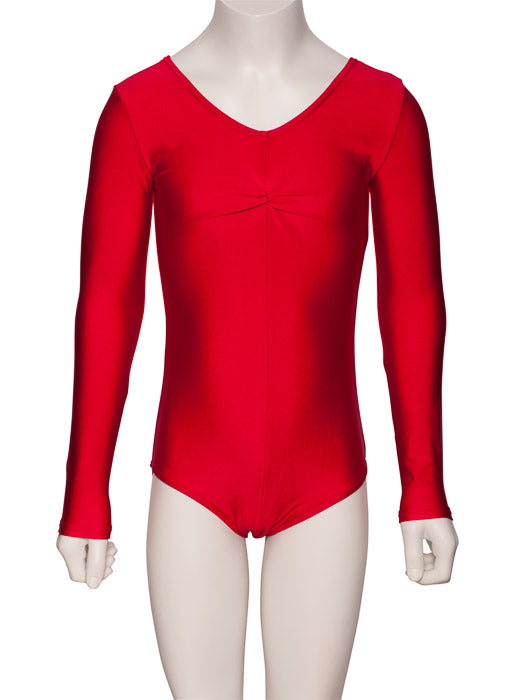 KDC009 Girls All Colours Nylon Lycra Long Sleeve Ruched Dance Gymnastics Leotard