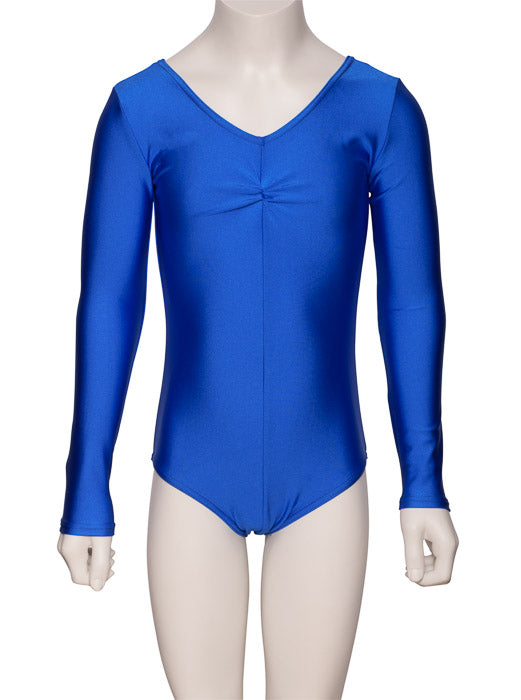 KDC009 Girls All Colours Nylon Lycra Long Sleeve Ruched Dance Gymnastics Leotard