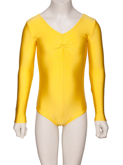 KDC009 Girls All Colours Nylon Lycra Long Sleeve Ruched Dance Gymnastics Leotard