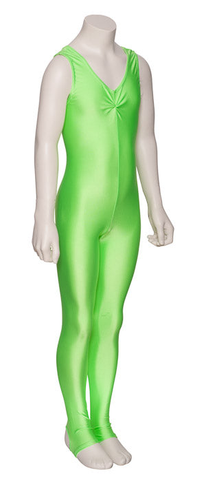 KDC013 Girls All Colours Lycra Sleeveless Ruched Front Dance Catsuit With Stirrups