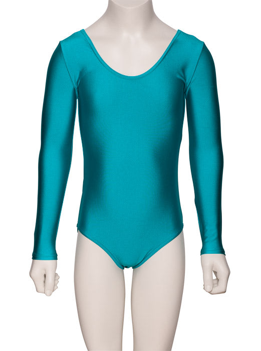 KDC029 Girls All Colours Nylon Lycra Long Sleeve Plain Dance Gymnastics Leotard