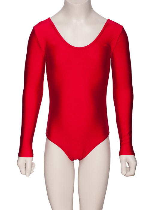 KDC029 Girls All Colours Nylon Lycra Long Sleeve Plain Dance Gymnastics Leotard
