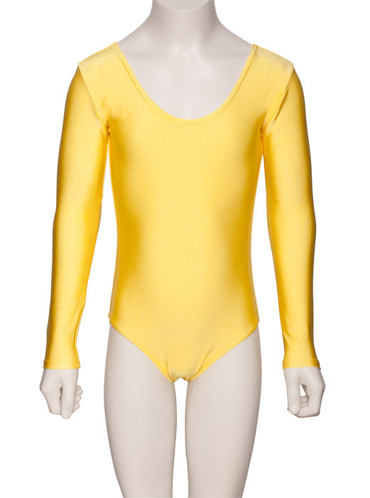 KDC029 Girls All Colours Nylon Lycra Long Sleeve Plain Dance Gymnastics Leotard