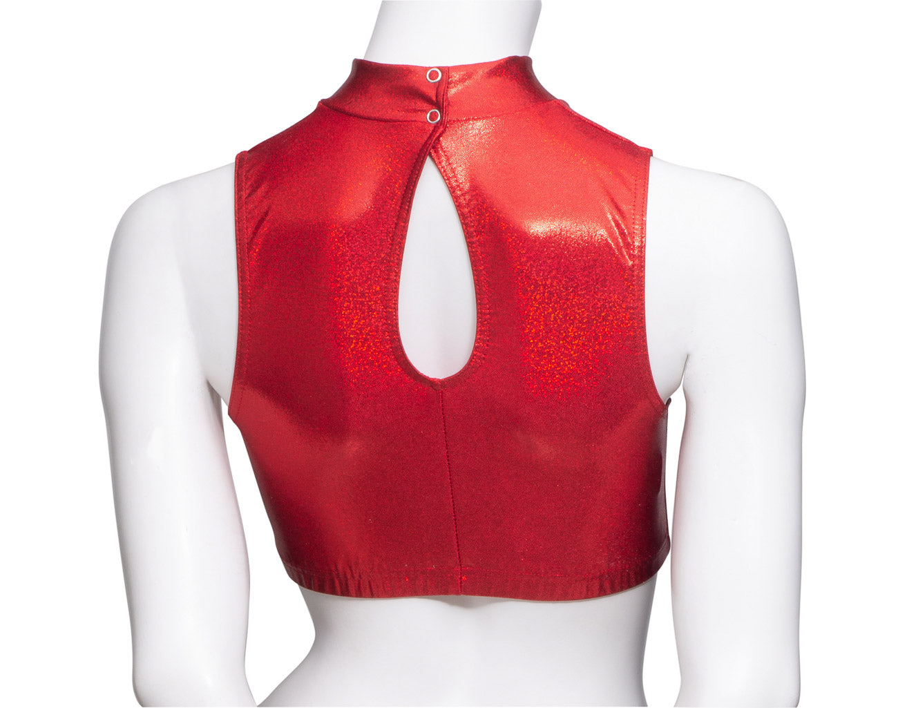 KCTH-7 All Colours and Sizes Sparkly Hologram High Neck Dance Fitness Gym Crop Top