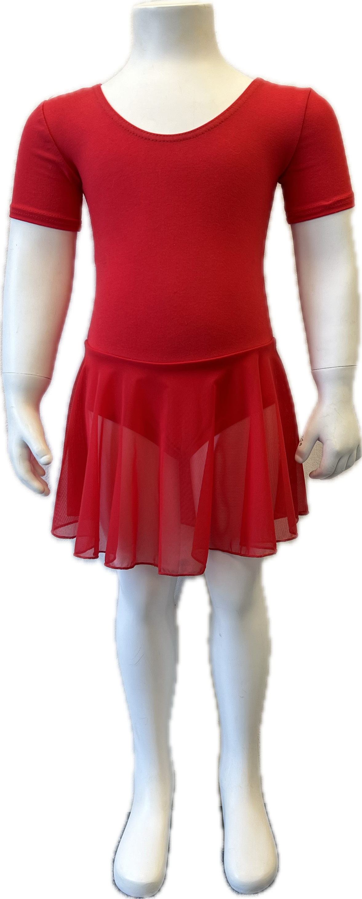 KDC034 Girls Cotton Body Short Sleeve Dress With Net Skirt